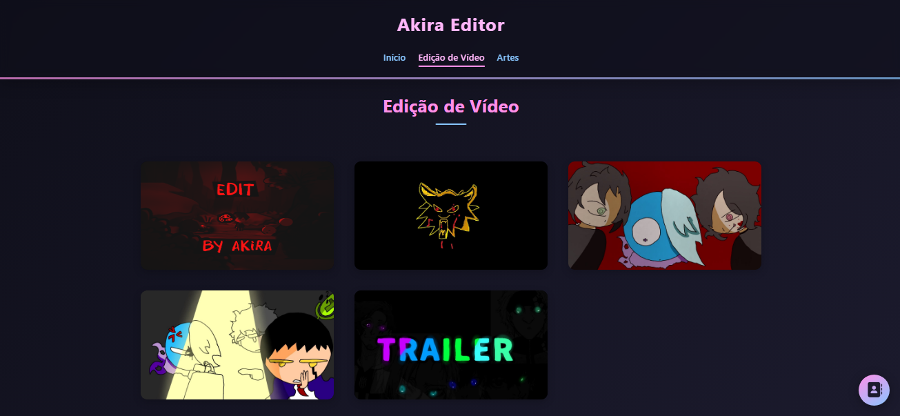Projeto de site de portfólio para Akira Editor
